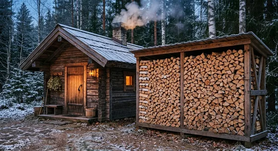 Укладка дров в Успенском, улица Северная, 14